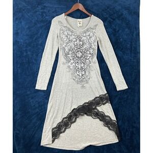 Vocal Y2K Tunic Fairy Grunge‎ Dress S Edgy Goth Whimsigoth Rhinestone Lace